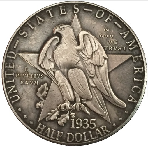 Rare Antique USA 1937 Half Dollar Texas Silver Color Coin. Explore Now