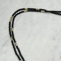 J. Crew Gold Tone Black Beaded Double Strand Tassel Necklace - $24.18
