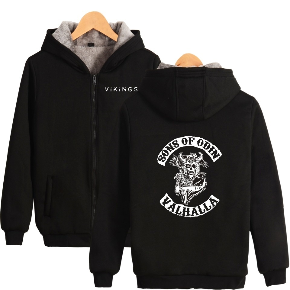 SONS OF ODIN VALHALLA Hoodies Men Hooded Jacket Winter Warm Thick Men Hooded Clo