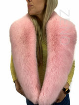 Arctic Fox Fur Stole 63' (160cm) Saga Furs Boa Light Pink Fur Collar Wrap Scarf image 6