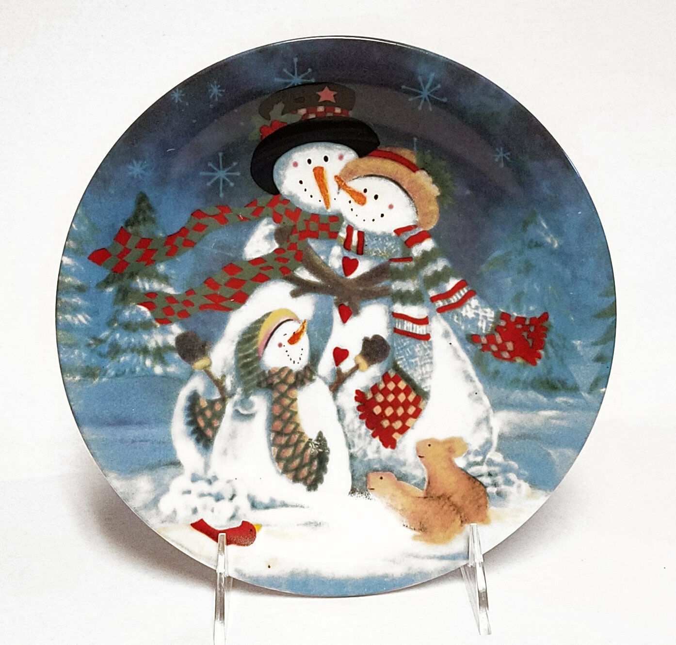 Snowman Father Mother Child Family Winter Christmas Plate Cookie ...