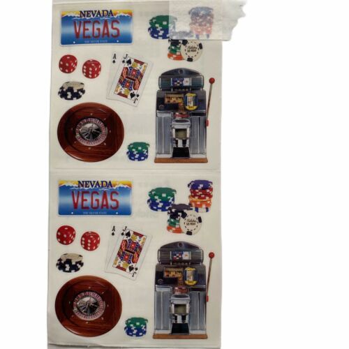 Paper House Sticky Pix Sticker Sheets Las Vegas LV Slots Dice Chips Roulette New