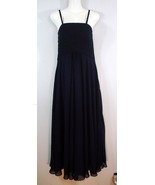 Navy Blue Chiffon Long Flowing Formal Gown Bridesmaid Prom Cocktail Part... - $33.61