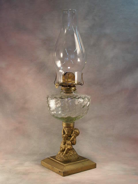 Antique Kerosene - Oil Lamp Grape Harvest - Figure Stem - (SKU#1309) - Oil