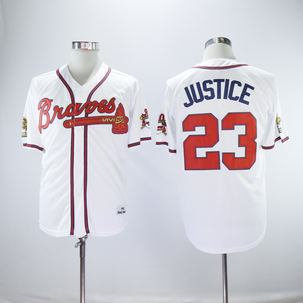 Atlanta Braves Jersey 23 David Justice Jersey White 1993 Vintage