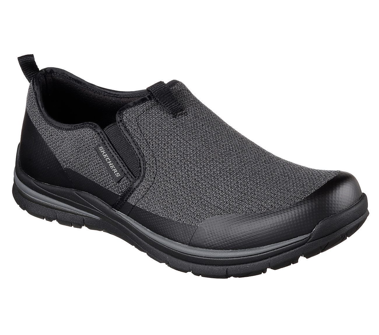 65198 Black Skechers shoes Men Memory Foam Dress Casual Comfort Denim ...
