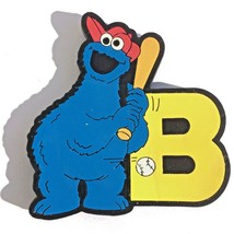refrigerator magnet Letter &quot;B&quot; Cookie Monster playing Baseball Sesame St... - $8.89