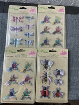 Crafters Square Lot Of 4 3D Glitter Stickers Pop Up Bees Birds Dragon Flies - $17.75