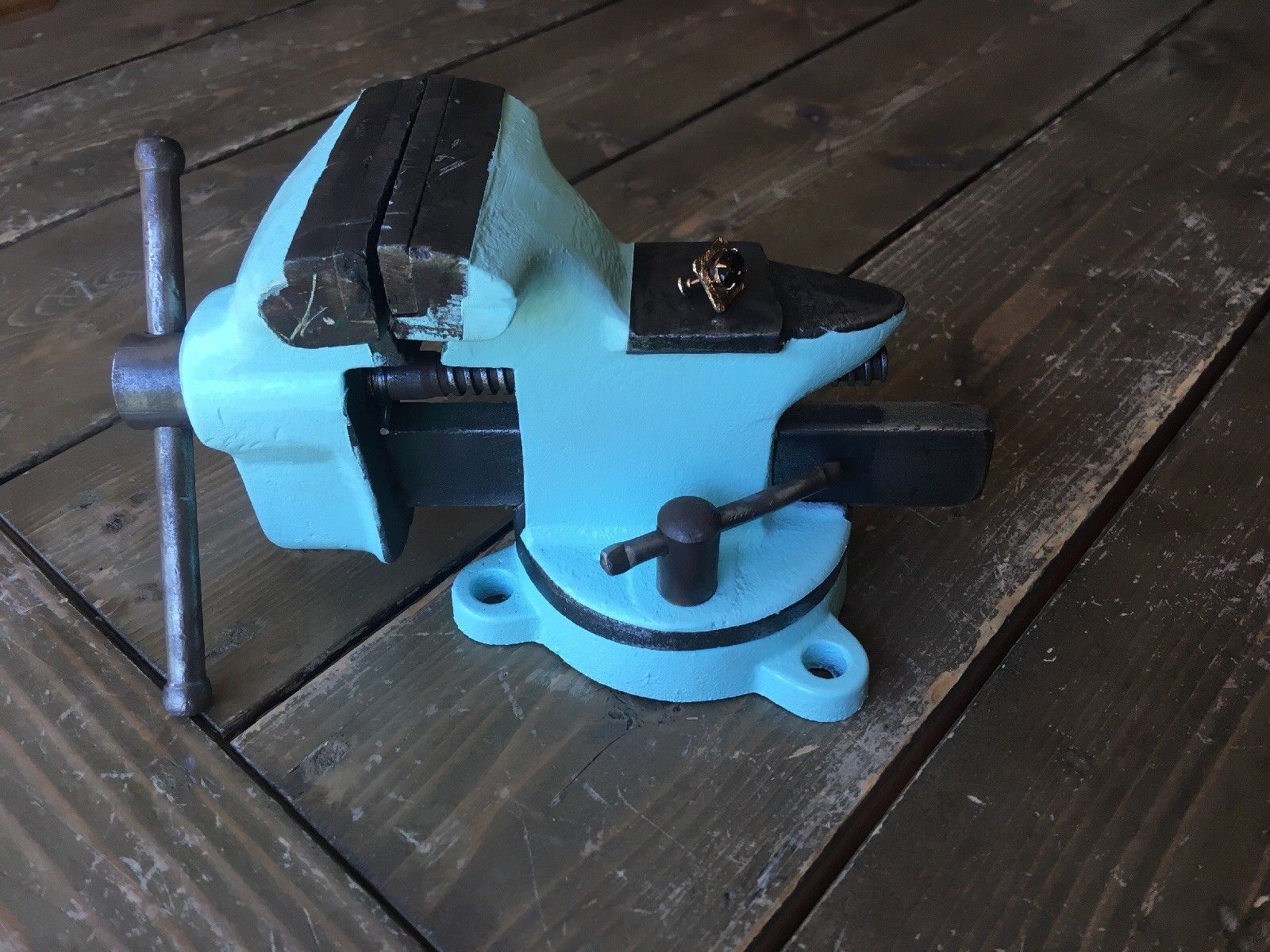 Antique Tiffany Blue Restored Jewelers Vice Vises, Clamps