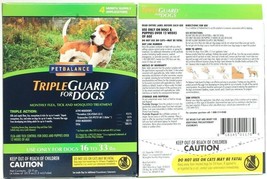 2 PetBalance Triple Guard Flea Tick Mosquito 4 Month Treatment Dogs 16 To 33 Lbs