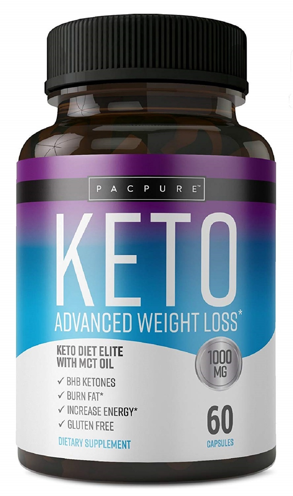 PacPure Nutrition Keto Diet Elite + MCT Oil- 1000mg Advanced Weight Loss 60 Caps