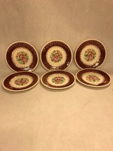 Simpson&#39;s Potters Solian Ware 6pc bread plate  Burgundy England Vintage ... - $38.61