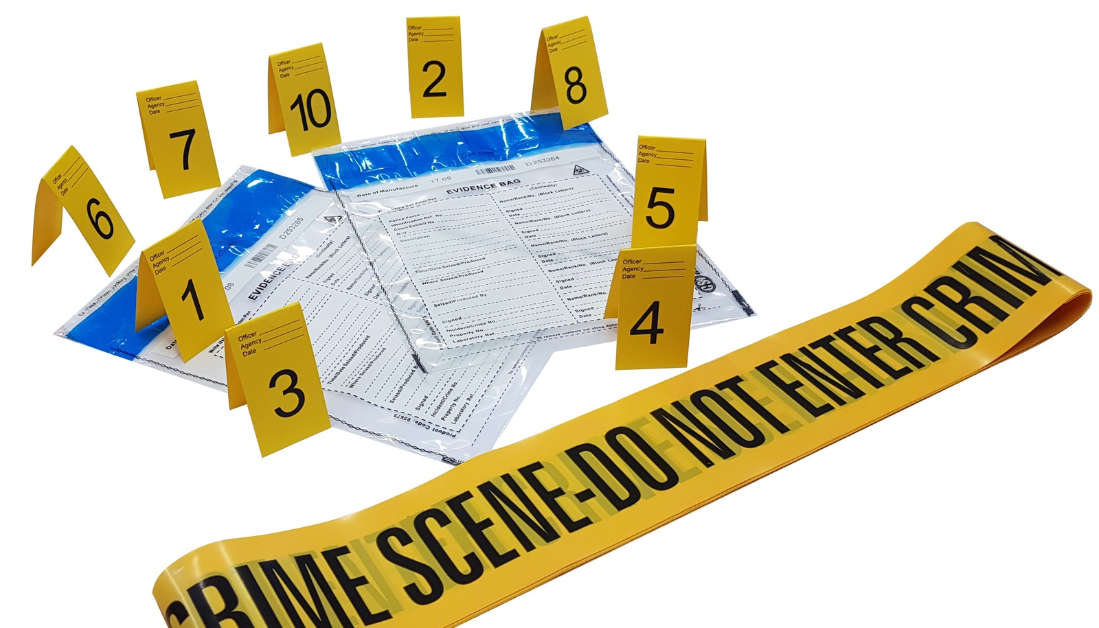 CrimeSceneKit:Crime Scene Tape Do Not Enter(6m),Evidence Bags(x2),Photo ...