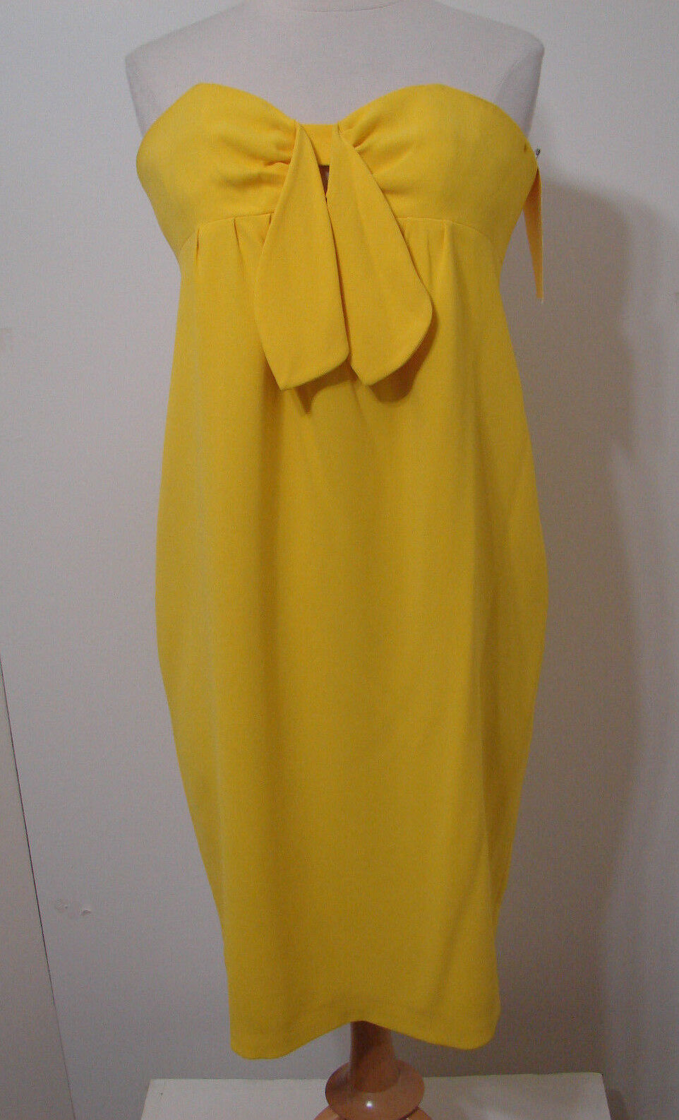 Primary image for TORY BURCH Dress Yellow Strapless Knot Front "JADA" 8