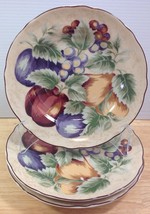 Napa Valley Noble Excellence 3 Round Salad Plates Fruit Grapes Apples In... - $31.78