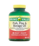Spring Valley Fish, Flax and Borage Oil, 120 Softgels, Contains Omega 3,... - $19.99
