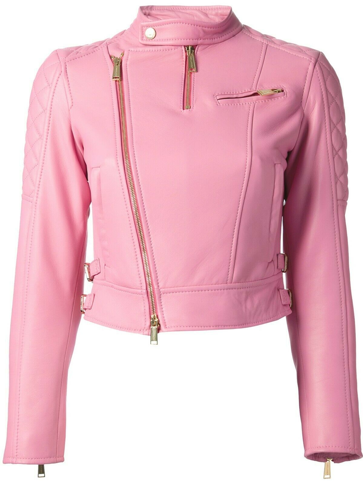 Leather Jacket Women Pink Genuine Lambskin Biker Size S M L XL XXL ...