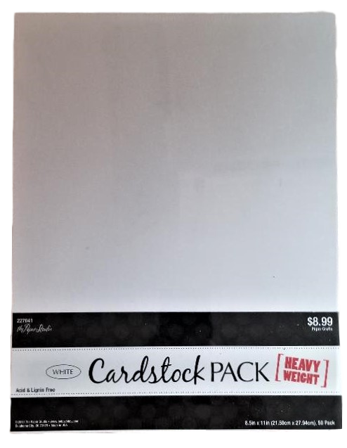 Paper Studio Cardstock Pack - White - Heavy Weight - 50 Pack - 8.5 x 11