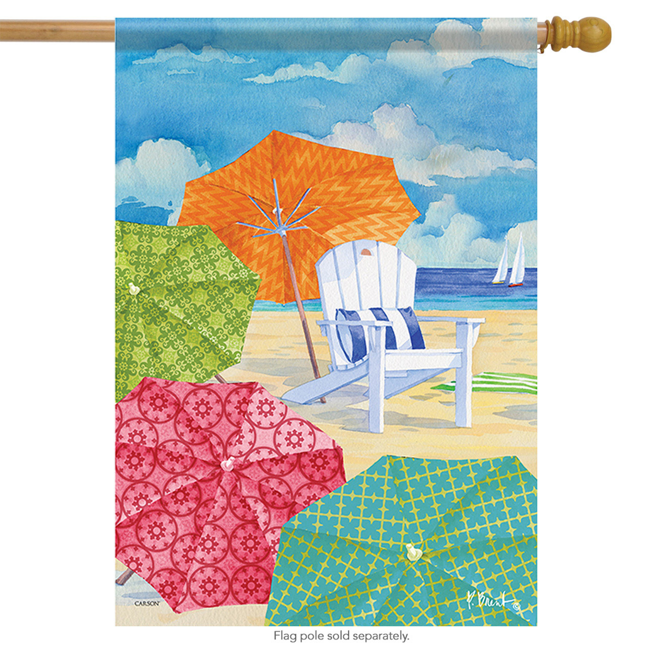 Sunnyside Umbrellas Summer House Flag 2 Sided Message, 28" x 40" Flags