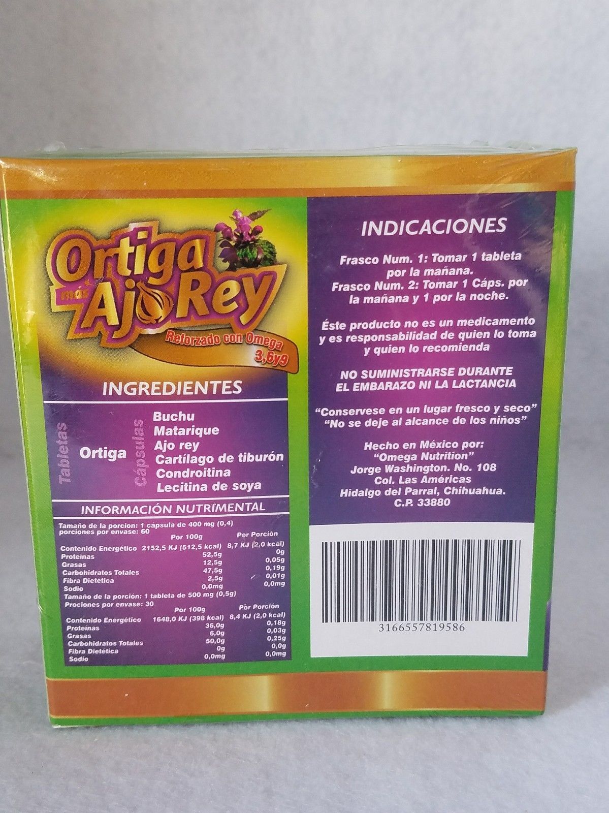 ortiga mas ajo rey with omega 3