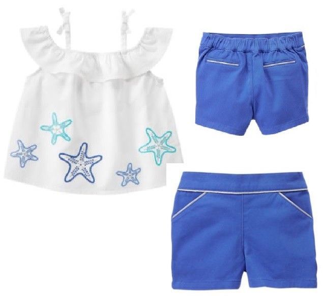 Gymboree 3T Ice Cream Cone Shorts Ruffle Pink Blue Cotton Jersey Girls New