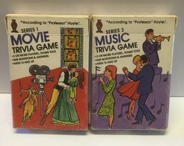 2 Vtg Prof Hoyle Pocket Trivia Card Games Movie Music Series 1 and 3 Hoy... - $9.79