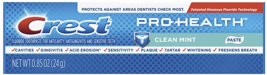 Crest Pro-Health Smooth Formula Toothpaste, Clean Mint, 0.85 Oz