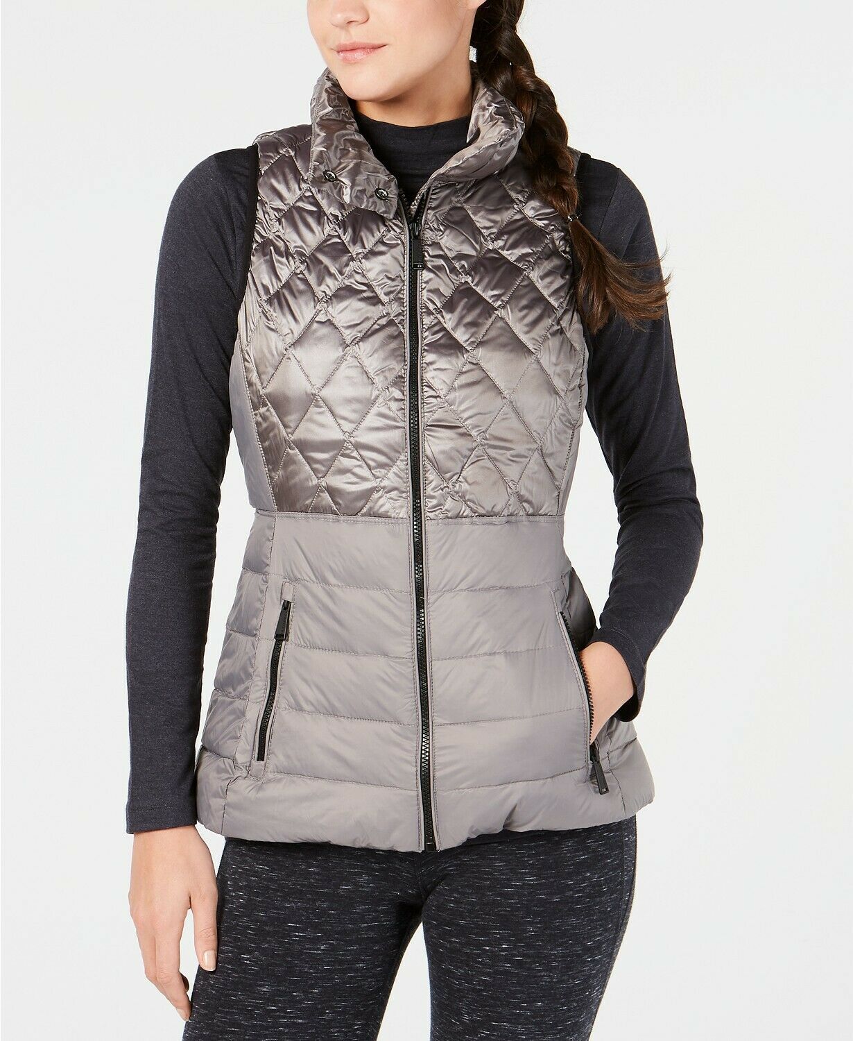 Calvin Klein Performance Plus Size Quilted Down Vest, Metallic Light ...