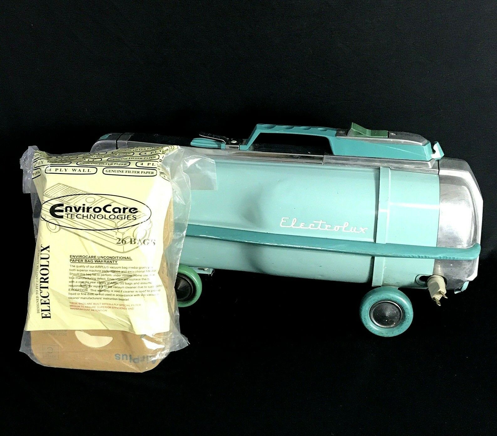 Vintage Electrolux Model G Vacuum Cleaner ONLY Bags Working Turquoise 1960's Vintage Vacuums