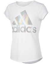 Adidas Big Girls Replenishment Rainbow Foil Tee, White, Size XL(16), 9880-1 - $14.84