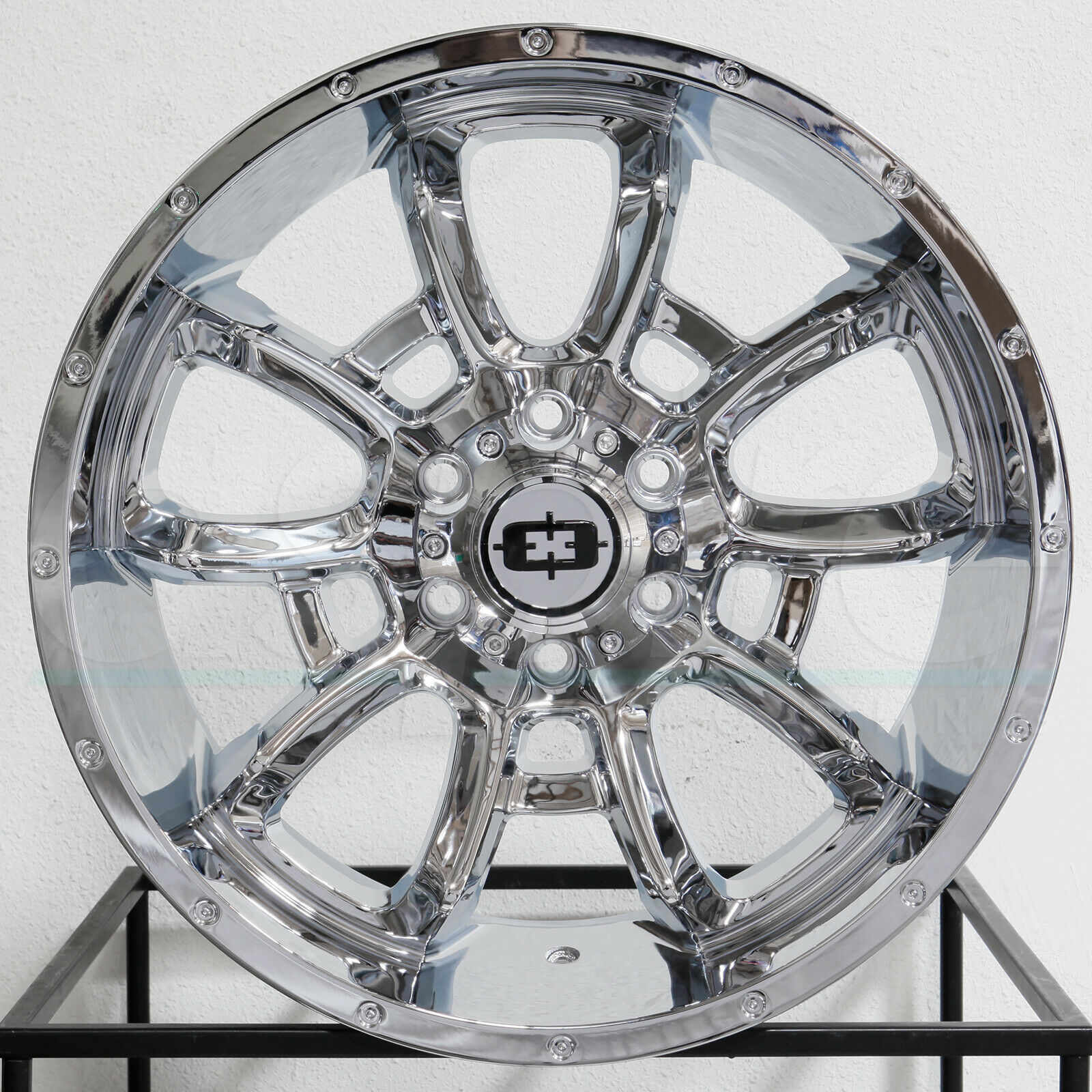 One 20x10 Vision 415 Bomb 6x135 -25 Chrome Wheels Rims - Wheels