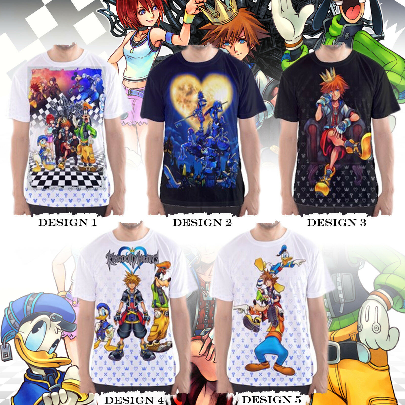 Kingdom Hearts series Video Game (PlayStation) - Custom T-Shirts ...