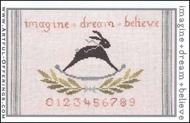 Imagine Dream Believe cross stitch chart Artful Offerings  - $9.00