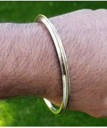 Stainless steel brass edge lines sikh singh kaur khalsa kara kada bracel... - $14.78