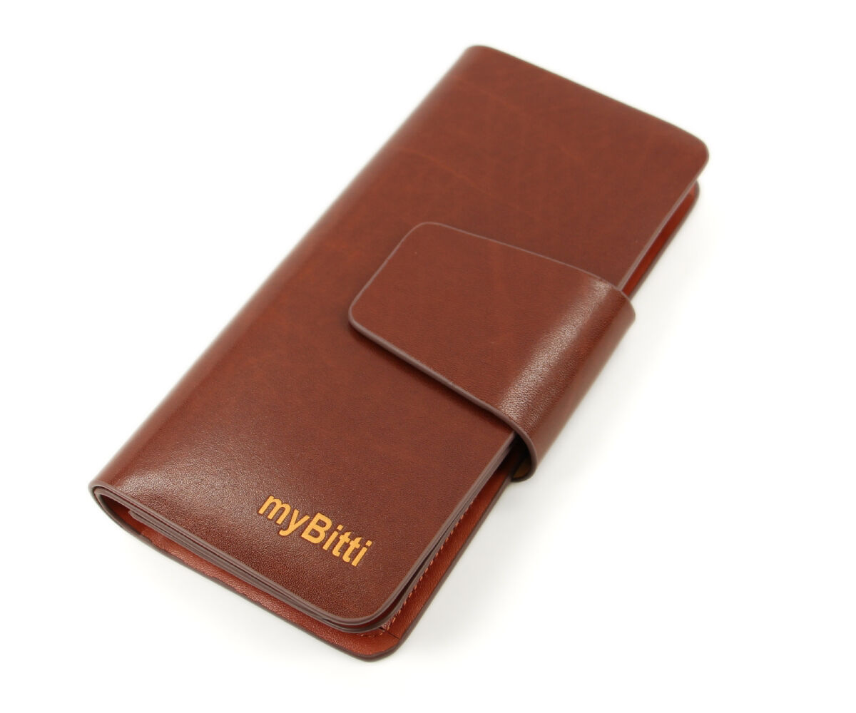 Genuine Leather Long Bifold Cowhide Wallet  Money Card Holder Purse