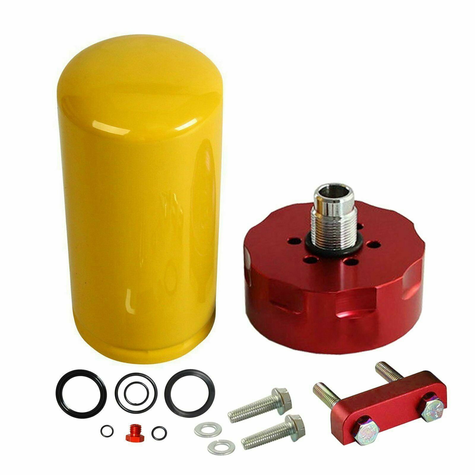 Fuel Filter Adapter Red CAT Kit w/ Primer Seals Fit 0116 GM Duramax 6.6L Diesel Fuel Filters