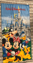 Walt Disney World Character with Castle Beach Bath Towel 64 x 33 in RETIRED NEW