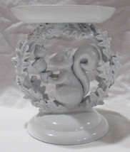 Bath &amp; Body Works Large Candle Holder 3-Wick SQUIRREL &amp; LEAVES RING Pede... - $83.17