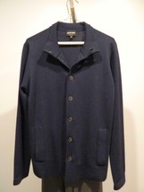 Giorgio Armani Black Label Cardigan Sweater Knit Collar Navy 50 Mint - $166.55