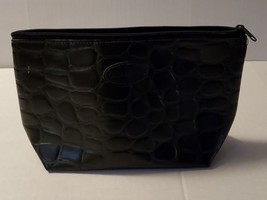 Estee Lauder faux croc alligator Cosmetic Case Make Up Bag Pouch Black  - $10.00