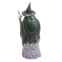 Jim Shore Witch With Broom Skull 10" High Heartwood Creek Halloween Collectible image 2