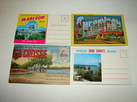 4 1950-60 Wisconsin Souvenir Postcard Folder Photo Sets - $12.99