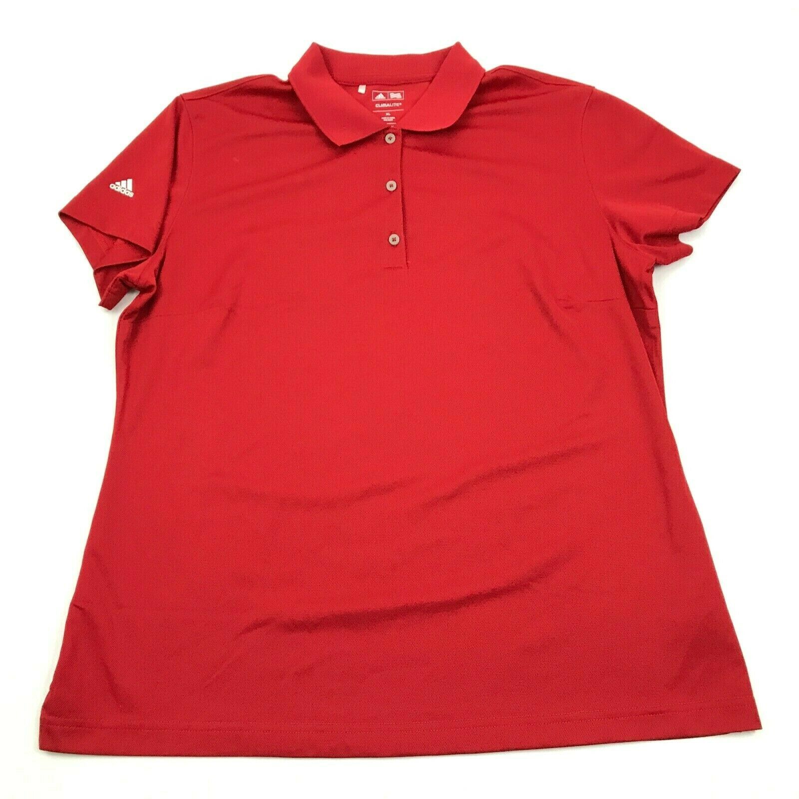 NEW Adidas ClimaLITE Dry Fit Polo Size XL Golf Shirt Red Short Sleeve