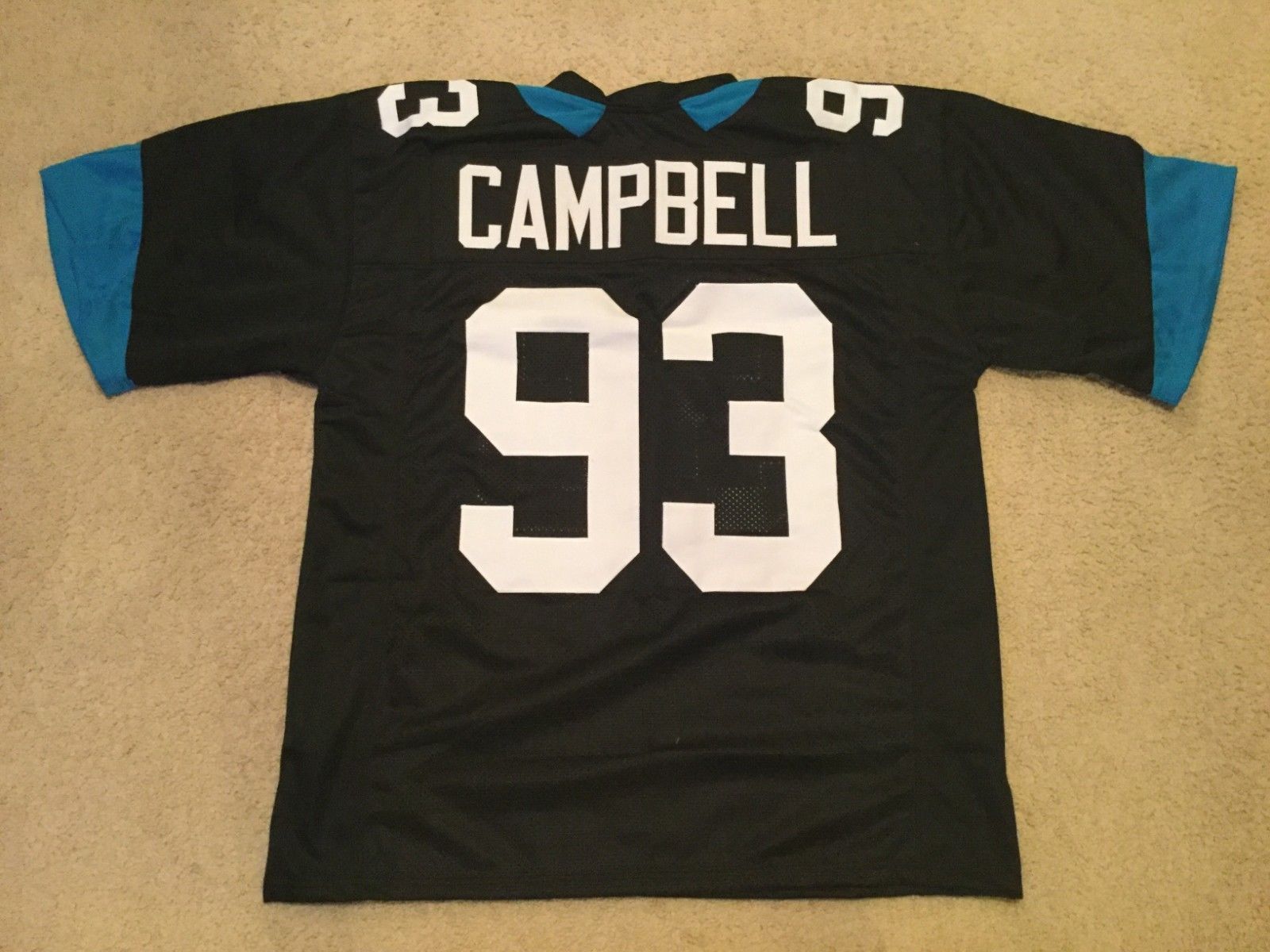 Men's Unsigned Custom Sewn Stitched Calais Campbell Black ERROR Jersey ...