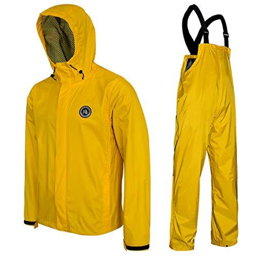 Navis Marine Fishing Jacket for Men's Waterproof Rain Gear 3 Layer Gold