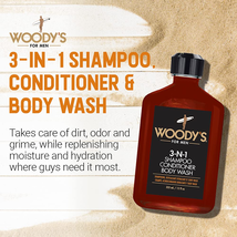 Woody's 3-N-1 shampoo, conditioner & body wash, 12 fl oz image 2