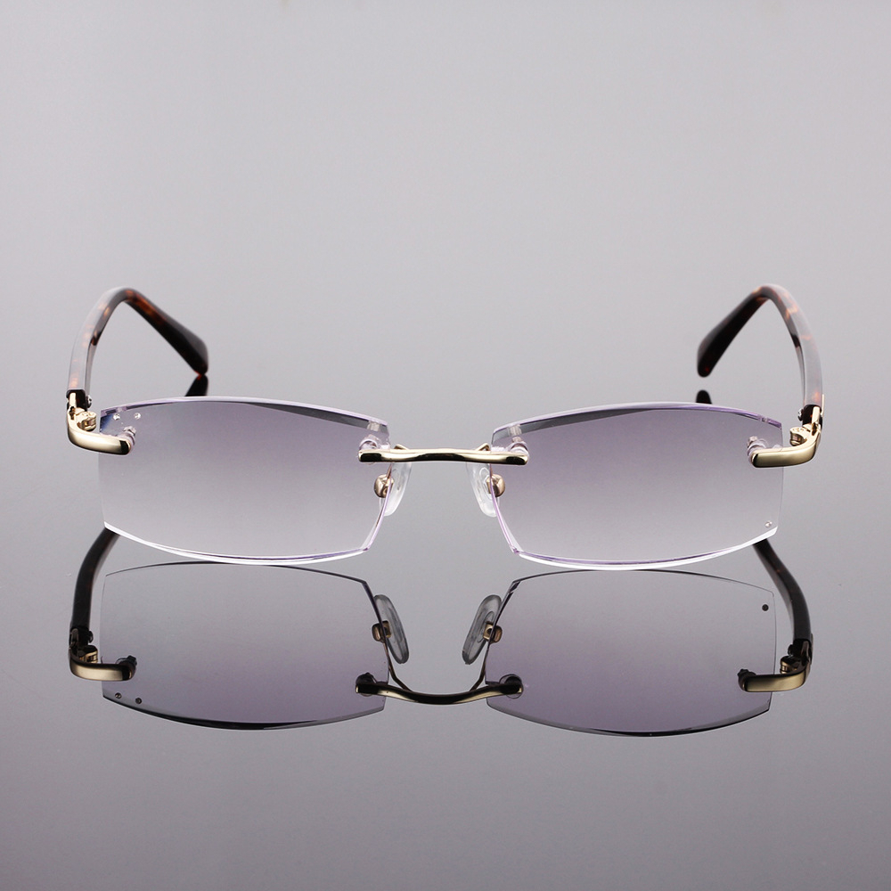 High Quality Reading Glasses New Diamond Shaped Lenses Frameless Luxury ...