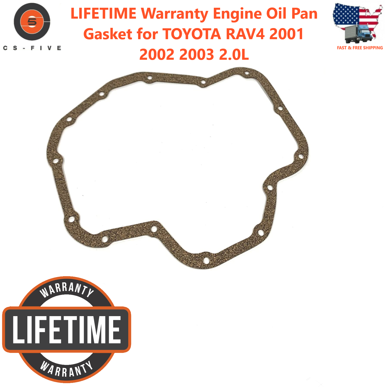 LIFETIME Warranty Engine Oil Pan Gasket for TOYOTA RAV4 2001 2002 2003