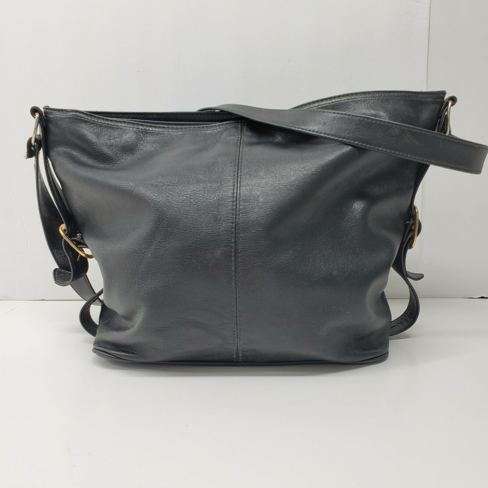 Ganson genuine Black Leather Shoulder Bag Purse Vintage - Women's Bags ...