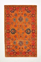 Anthropologie Laurette Overdye Hand Tufted Wool Rug , Oranges and Pinks, NWT - $177.21+
